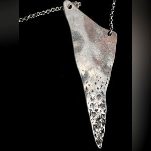 Silver tone abstract  pendant set